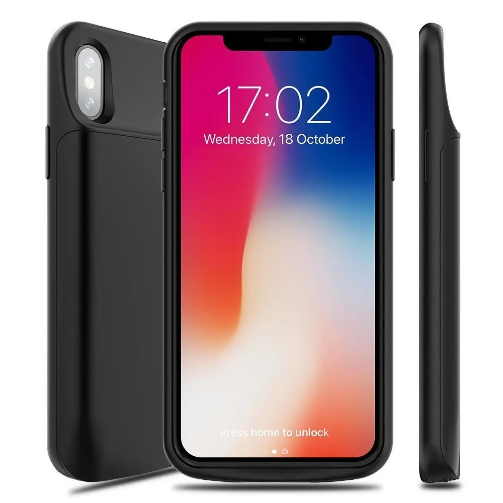 HOT Power Bank Portable Charging Backup Battery Case cover For iphone X Aluminium mobile phone Protector case coque for | Мобильные