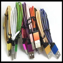 2000 шт/партия, 1 м, 3 фута, металлическая ткань, нейлоновый Плетеный 8-контактный кабель, аксессуары, связки для iphone 5 5s 6 6s 7 8 для ipad