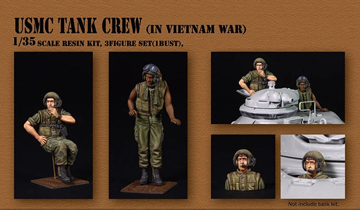 Неокрашенная полимерная фигурка в масштабе 1/35 танковый Экипаж во Вьетнаме |