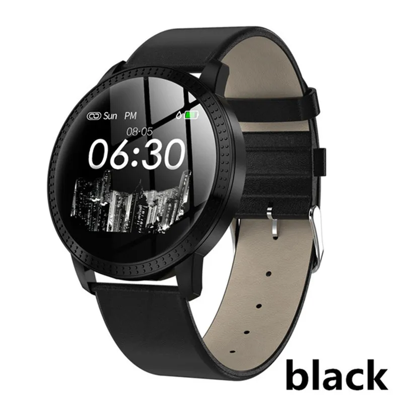 CF18 Смарт-часы с цветным экраном, Смарт-часы, модный фитнес-трекер, измеритель артериального давления, пульсометр для мужчин и женщин, IOS, Android - Цвет: Черный