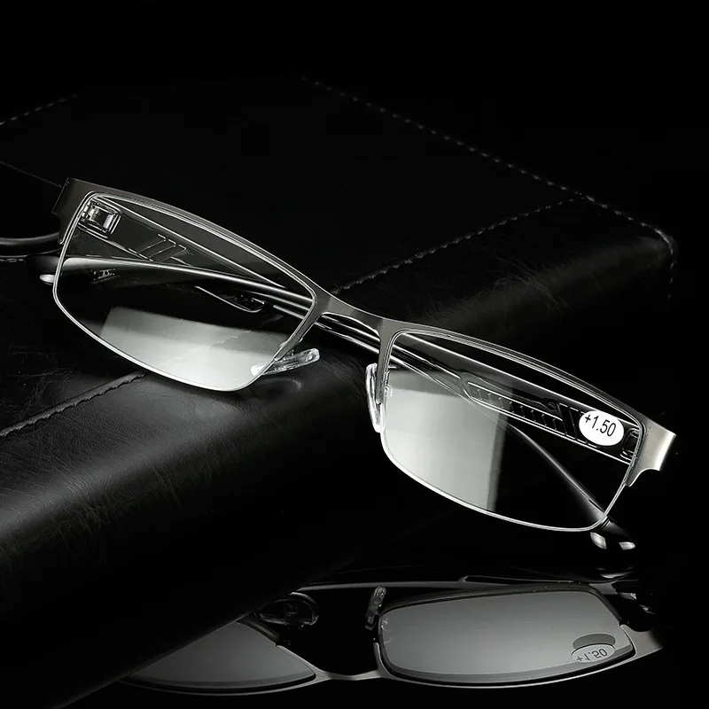 

Kaleidoscope Glasses Men Presbyopic Glasses Male High Quality Metal Half Frame Reading Glasses Anti Radiation Elderly Eyeglasses