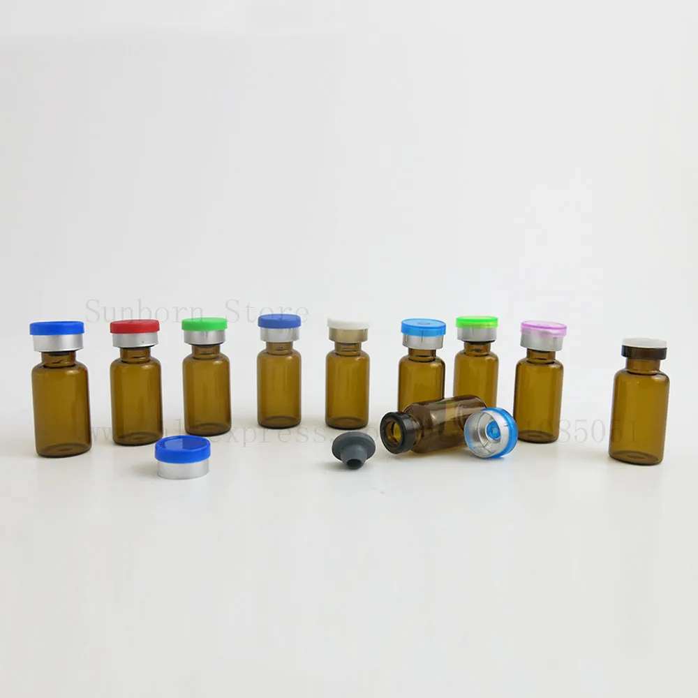 

Small Amber Clear Glass Injection Bottle Vial Flip Off Cap 3ml 3cc Transparent Liquid Medicine Bottle Containers 50pcs