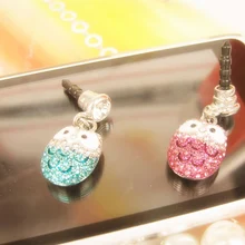 Кия Пылезащитная заглушка для Прекрасные большие глаза Сова Алмаз гарнитура для мобильного телефона Разъем для наушников Adapter3.5 разъем