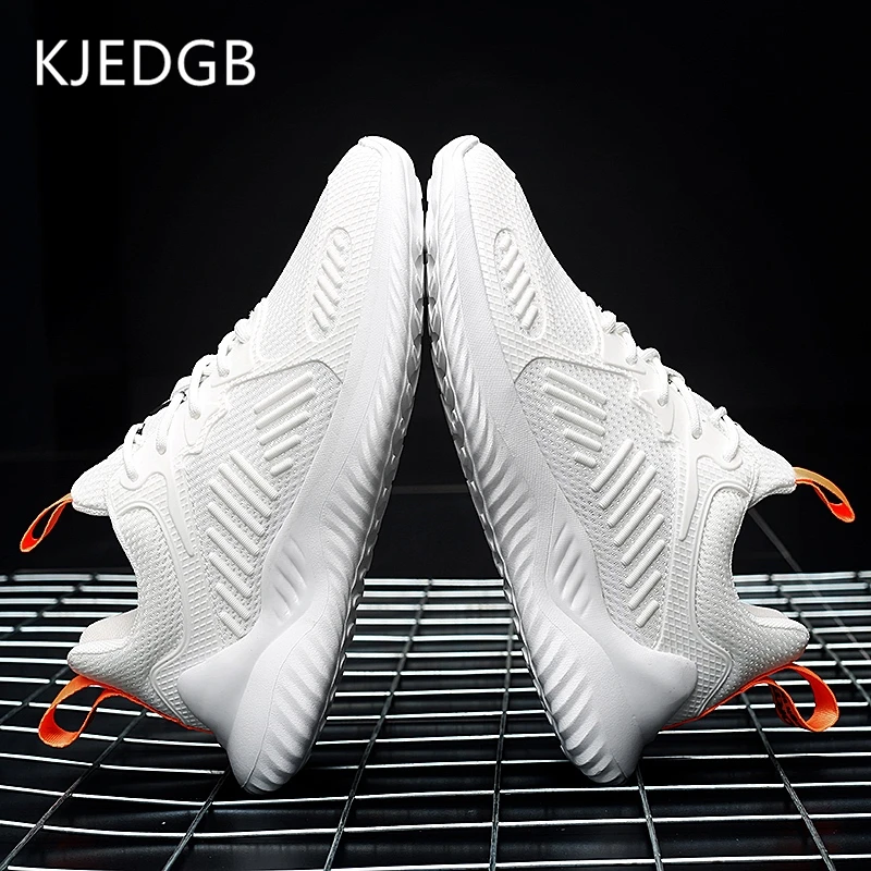 

KJEDGB KPU Mesh Men Casual Shoes Spring Summer Breathable Men Sneakers Black White Lace Up Walking Male Shoes Feminino Zapatos