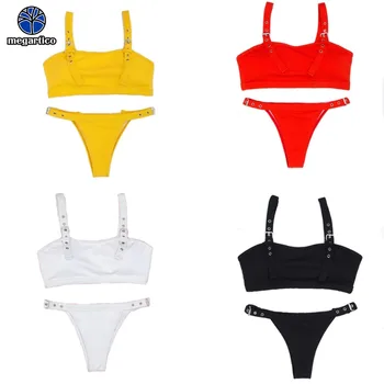 

brazilian bikini 2019 black bathing suit for women 2 piece metal adjustable female red bikini set maillot de bain push up