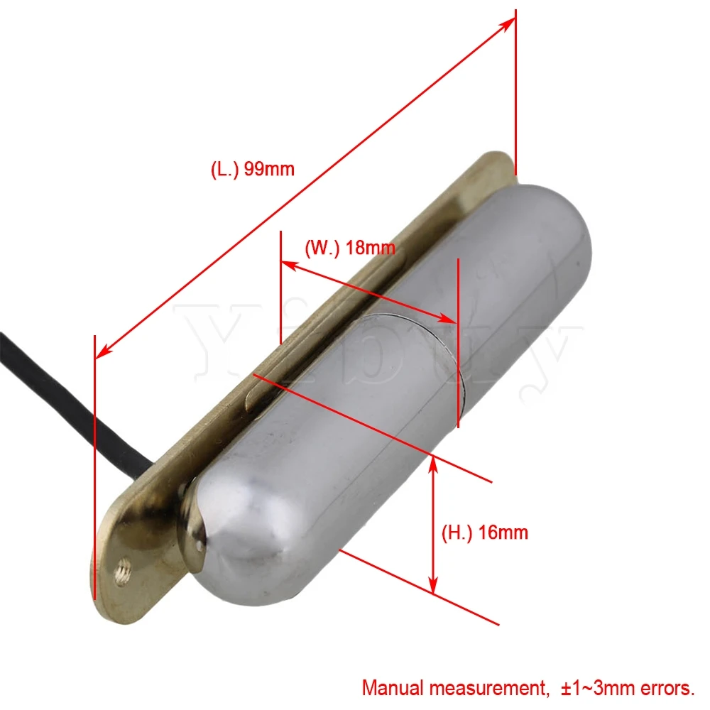 Yibuy цвет хрома в винтажном стиле с помадой трубки Пикап для электрогитары пикап