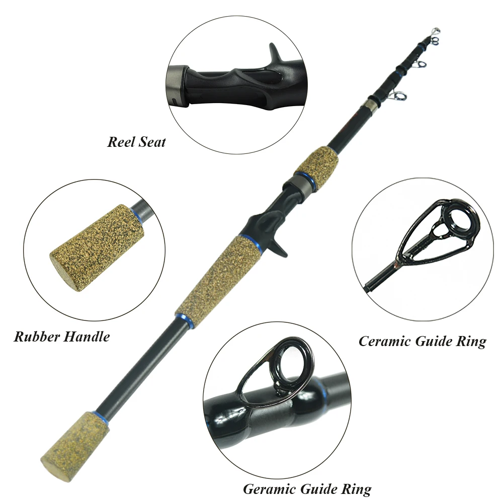 

Ultralight Casting Fishing Rod 1.8M Three Layer Carbon Fiber Lure Rod Telescopic Fishing Rod For Long Casting Sea Fishing Pole
