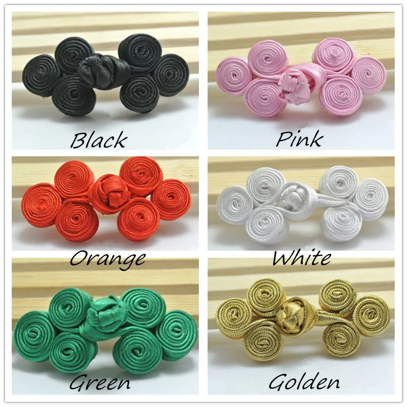 

DoreenBeads 1Pair Chinese Knot Buttons Handmade Button Round Pattern Cheongsam Tang Suit Sewing DIY About 6cm long 6Colors