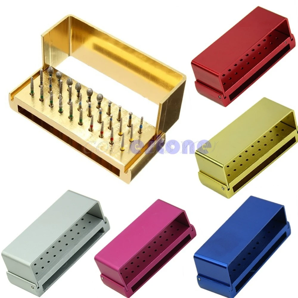 

30 Holes Dental Bur Burs Holder Block Autoclave Disinfection Aluminum Sterilizer