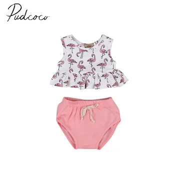 

pudcooco 2PCS pullover fashion summer sleeveless Toddler Infant Baby Girls Summer Clothes Sleeveless Tops+Shorts Outfits 3-18M
