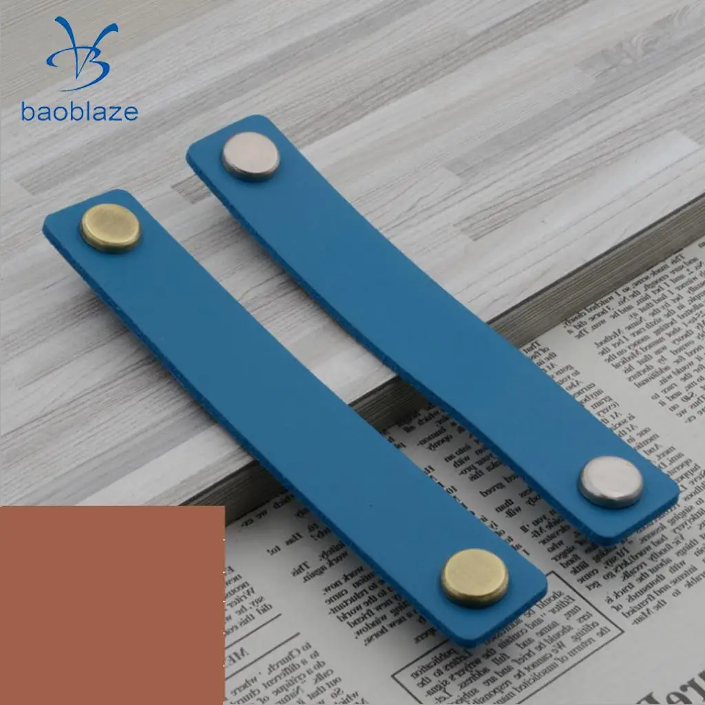 Handmade Leather Wardrobe Cabinet Knobs Pull Handles Kitchen Furniture Cupboard Drawer Pull Handle