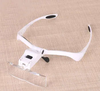 

1.0X 1.5X 2X 2.5X 3.5X LED Illuminated Portable Goggle Glasses Style Reading Repair Magnifier Loupe Medical Magnifying Glass