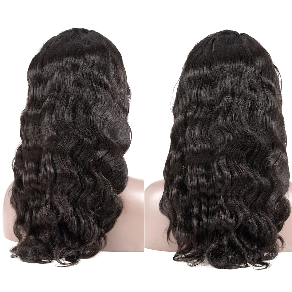 RucyCat бразильские человеческие волосы Remy длинный полный парик шнурка спереди 360 кружевных фронтальных париков для женщин черный предварительно сорвал с волосами младенца