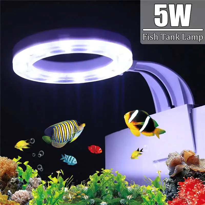 

5W LED Aquarium Lights Clip-on LED Plants Grow Light Aquatic Freshwater Lamps Waterproof Lamp For Fish Tanks AC80-240V
