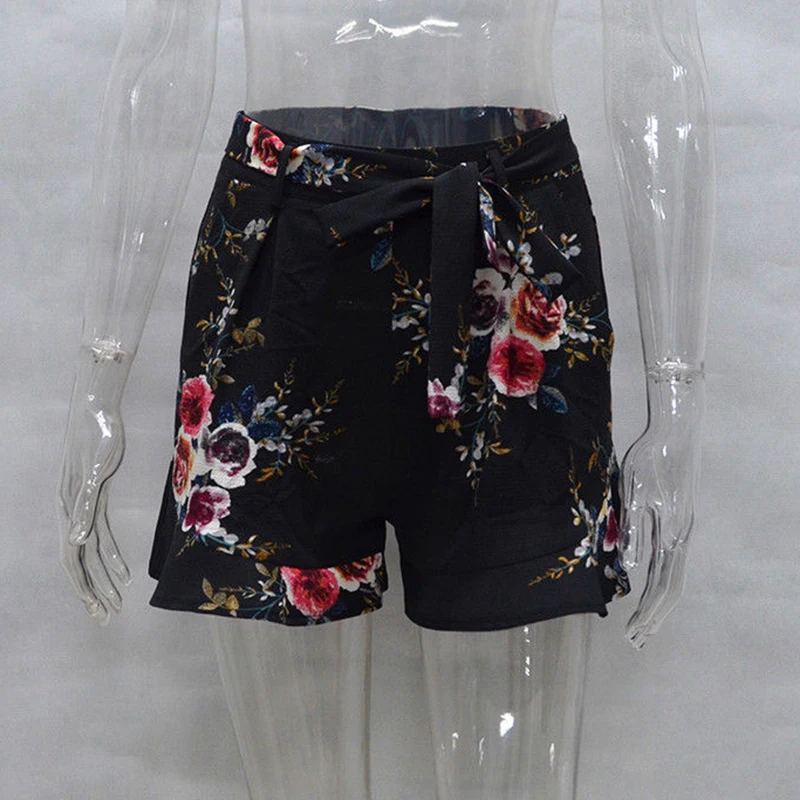 Woman High Waist Shorts 2019 Womens Floral Printed Casual Loose Short Bottom Ladies Sexy Boho Beach Shorts Summer Fashion Shorts