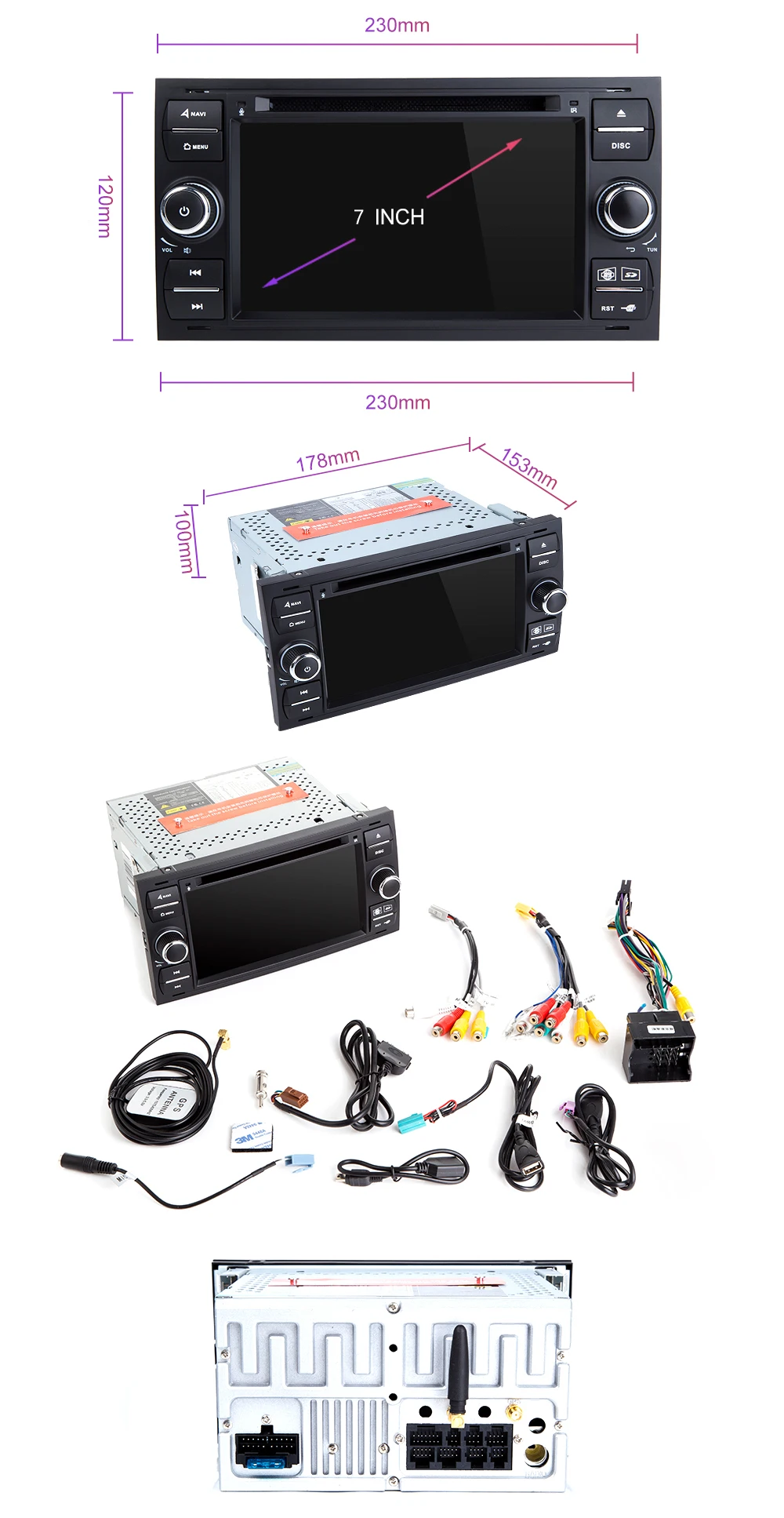 Cheap 2 din Android 9.0 Car DVD Player Multimedia For Ford Focus 2 3 Ford Fiesta Mondeo 4 Kuga C-Max S-Max Fusion Transit GPS Radio 18