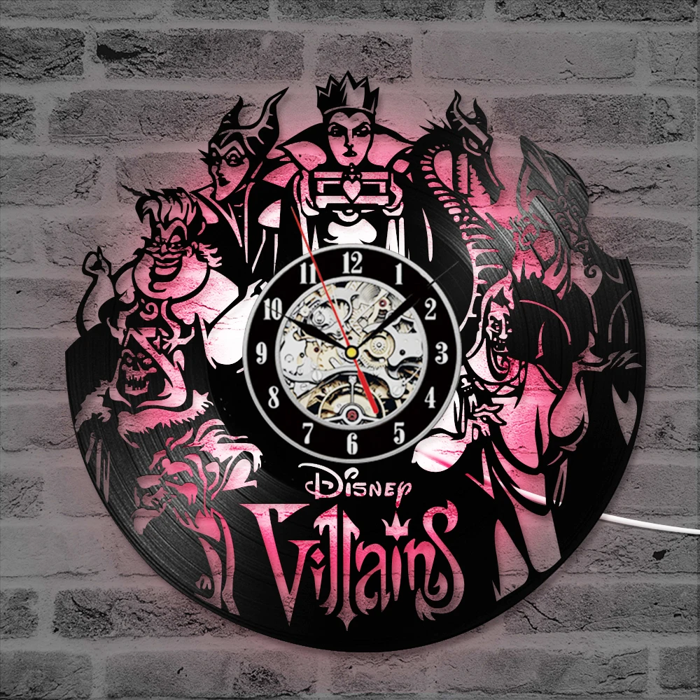 

Antique Style Black Hollow Villains LED Vinyl Record Wall Clock Creative Hanging Quartz Clock Handmade Home Decor Record Clock