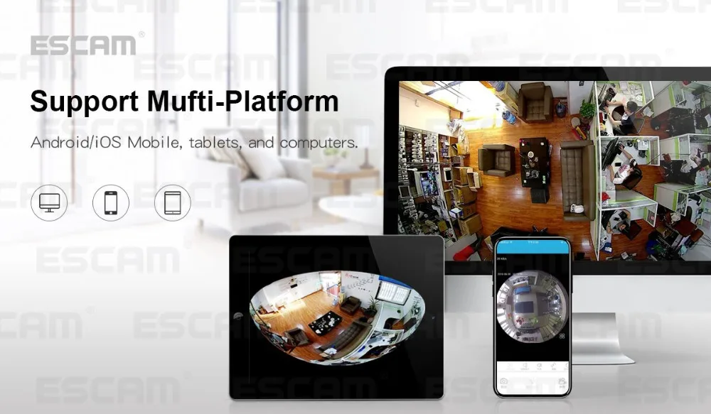 Escam QP136 HD 960P 1.3MP E27 power wifi ip-камера 360 градусов панорамная H.264 инфракрасная камера для обнаружения движения в помещении
