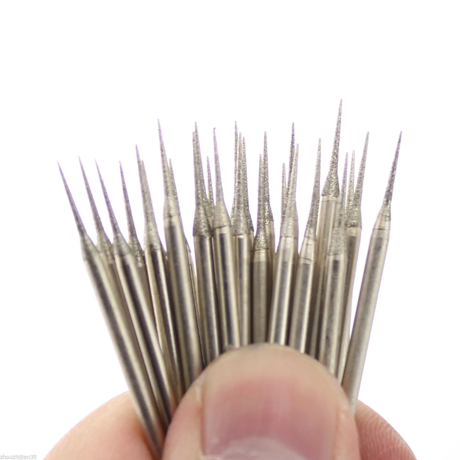 30 шт. алмазные сверла для шлифования 1 мм коническая точка 10D9|diamond grinding needle|grinding
