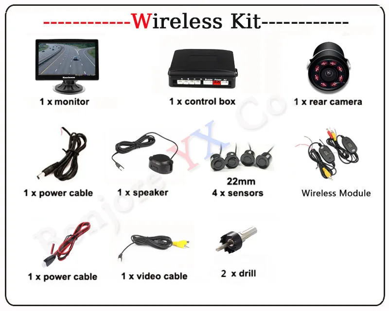 Koorinwoo беспроводной автомобильный Видимый Датчик парковки помощь радар детектор комплект видео обратный " TFT монитор с камерой заднего вида