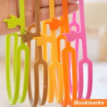 50 шт./партия силиконовая Закладка с пальцами держатель для книг удобный принт papelaria marcador de livro Канцтовары офисный школьный принадлежности 6468