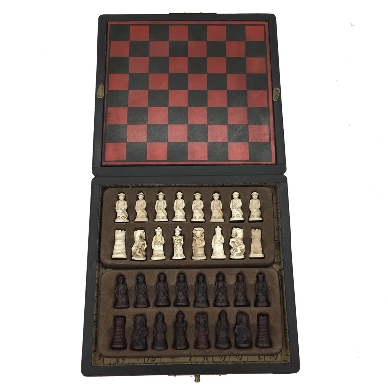 Классические античные шахматы и настольные портативные уличные дорожные игры уникальная деревянная коробка Винтажные шахматные наборы Ретро шахматы подарки для мужчин