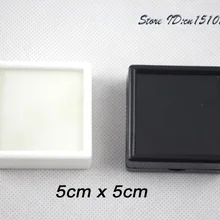 96 шт./лот 5 см x 5 см футляр для бриллиантов пластиковый Алмазный Корпус каменный ящик драгоценный камень коробка черный и белый