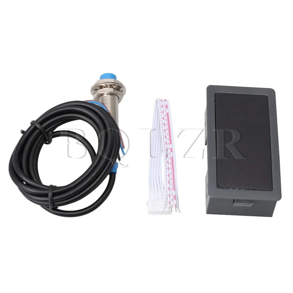 

BQLZR AC/DC8-24V 10-9999RPM Digital Display Motor CF5135B-Z LED Tachometer + Hall Proximity Switch Sensor NPN/PNP