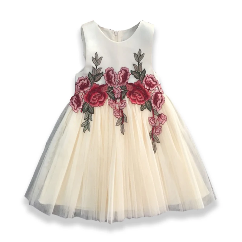 

Girl Dress NEW Flower Lace Dresses Appliques Kids Prom Wedding princess dress birthday girl party dress Cute girls clothing