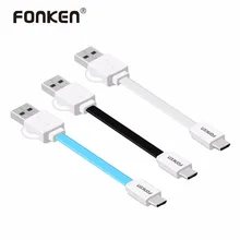 FONKEN Micro USB Cable Pocket Portable Phone Cable Travel Spare Phone Charging Cable 10cm Max 2.4a Noodle Mobile Charger Cable