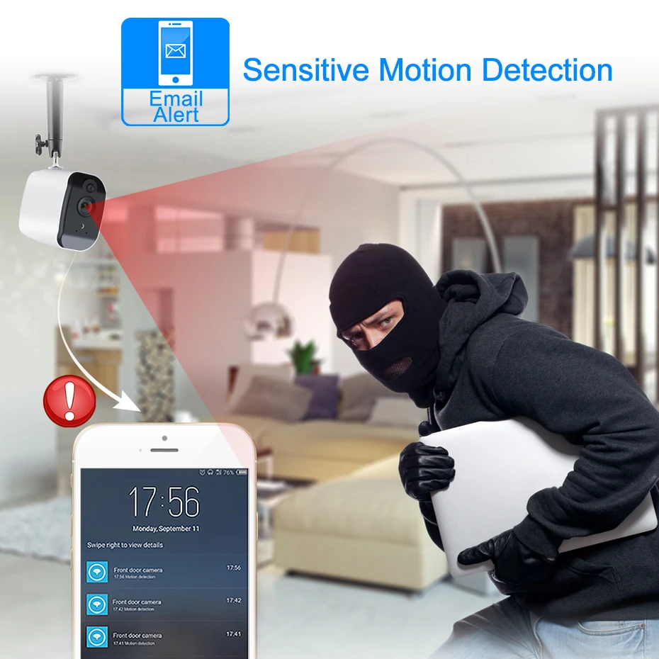 Techege HD 1080 P WiFi камера двухсторонняя аудио перезаряжаемая батарея питание
