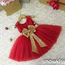 Новое поступление, Красные кружевные красивые платья до колена с цветочным узором для девочек, детские платья для первого причастия, вечерние бальные платья для малышей