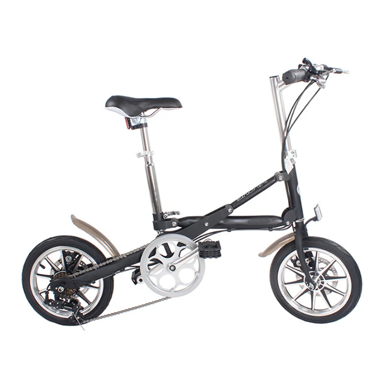 Discount 14-inch folding bicycle Aluminum 7-speed and single-speed bike A light folding bicycle that can be pushed around at will 3