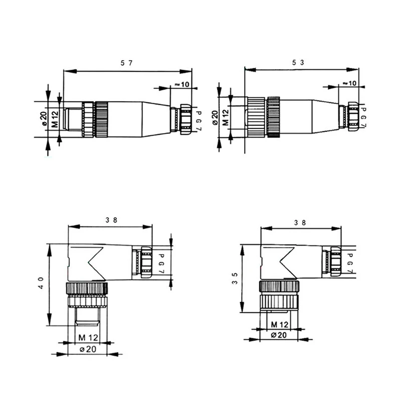 Новые горячие PG7 сенсор разъем IP67 3 4 5 Pin Мужской/Женский Разъем Водонепроницаемый винт прямой/правый угол M12 разъем