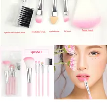 

New 5 pcs/set makeup brush kit soft synthetic head Nylon handle brushes fan flat brush set for women eyeshadow facial make up
