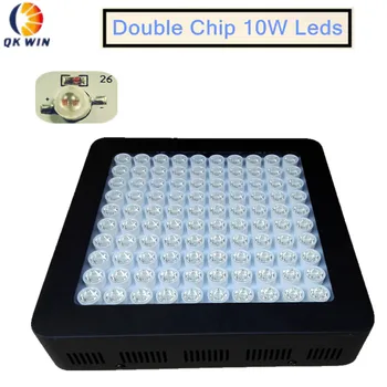 

Qkwin Best 1000W LED Grow Light 100x10w double chip 200W built with lens Full Spectrum for Hydroponic Planting shipping