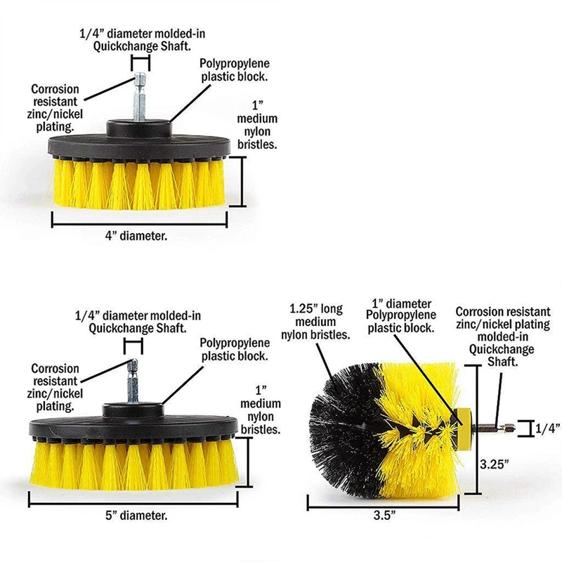 Набор насадок для дрели-набор для очистки скруббера-щетка для дрели всех целей-подходит для большинства сверл-скруббер питания Cl