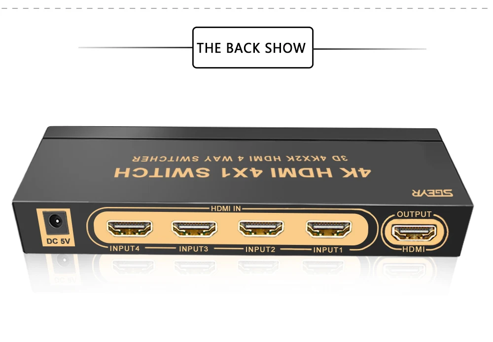 SGEYR 4x1 HDMI коммутатор 4K x 2K питание 4 порт HDMI коммутатор с ИК-пультом дистанционного управления Поддержка HDMI 1,4, 3D и 1080P 4 входа 1 выход