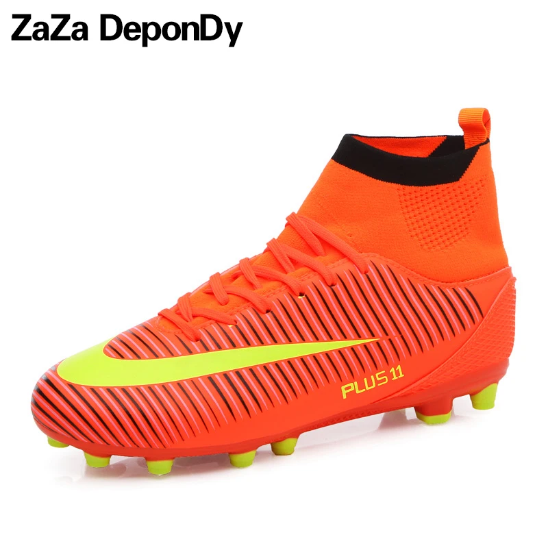 Plus Size Mens Soccer Cleats High Top Sneakers Football Shoes Long Spikes Outdoor Soccer