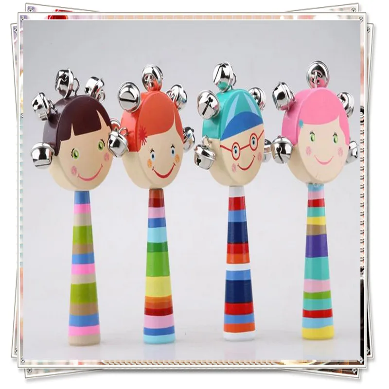 Baby toys Cartoon Rattle wooden montessori educational toys baby mobile rattles mamas papas reborn babies rattle wood puzzle baby-building-blocks-wooden