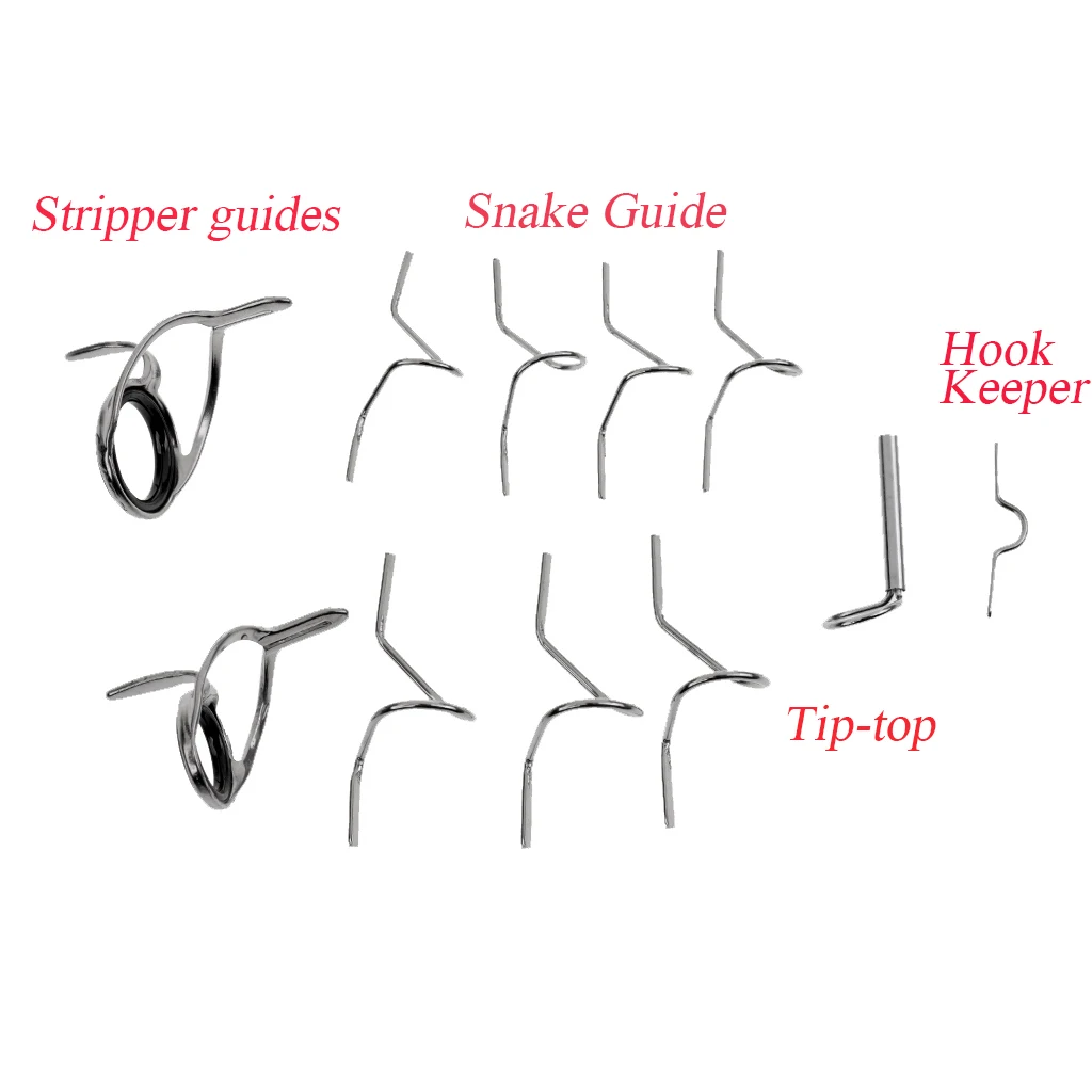 

11 Pieces Stainless Steel Fly Rod Guide Set 9FT 4-6WT Hard Snake Guides Tip Rings