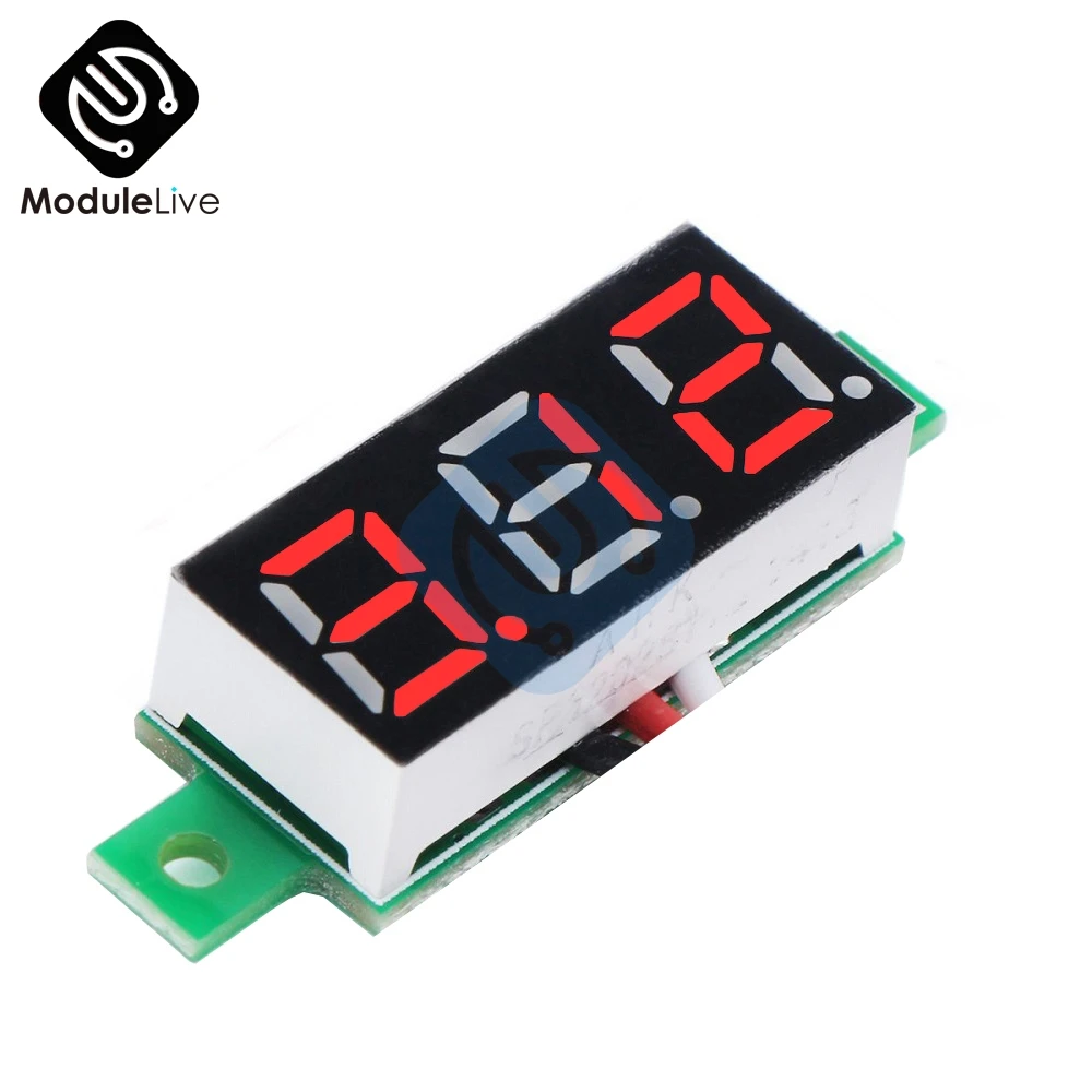 

Red Color 0.28 inch 3 Bits 3 Digits Wire Mini DC Digital Panel Voltmeter Panel Mount 0.28 Inch LED Voltage Meter Tester