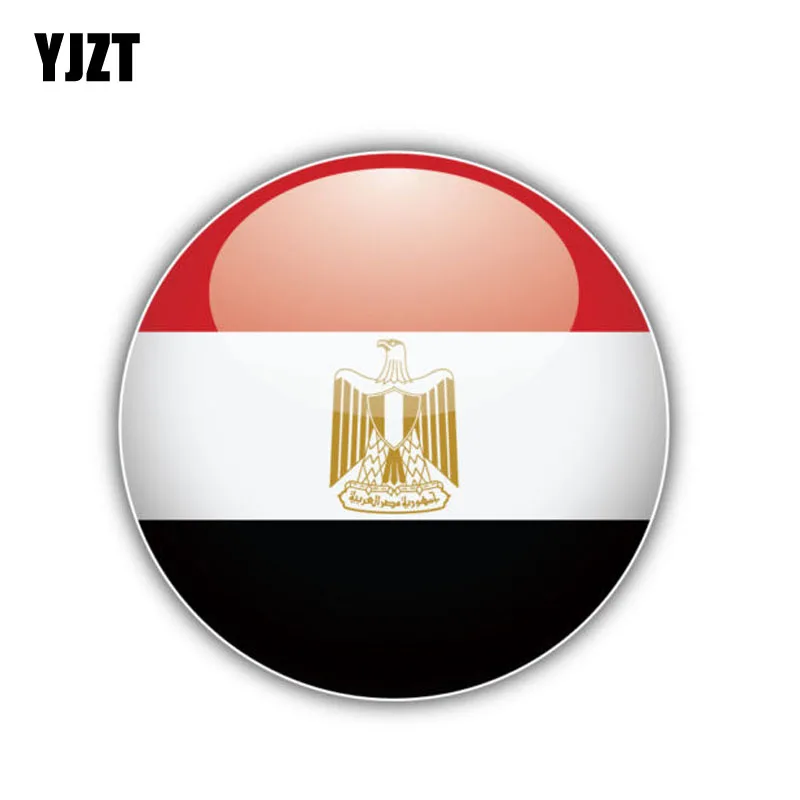 YJZT 13.5CM*13.5CM Car Styling Egypt Flag Round Decal Motorcycle Helmet