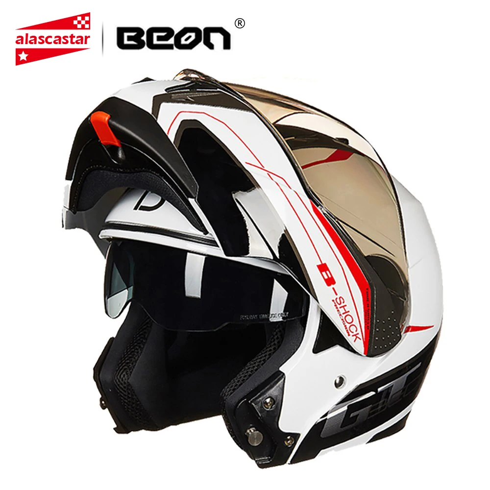 

BEON Motorcycle Helmet Filp Up Motorbike Capacete Double Visor Full Face Racing Motocross Casque Casco Moto Helmet Motorcycle