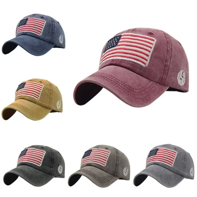 USA Flag Lavato Berretto da baseball Uomo Donna Denim lettera Del Cappello di Osso Ricamo in America Hip Hop Trucker Cap 3