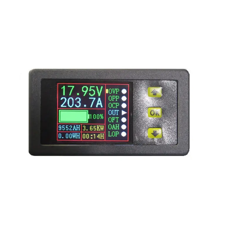 0 TO 500A Hall Coulomb Meter Multimeter LCD DC Bidirectional Voltage Current power Capacity Battery Monitor Charge Discharge