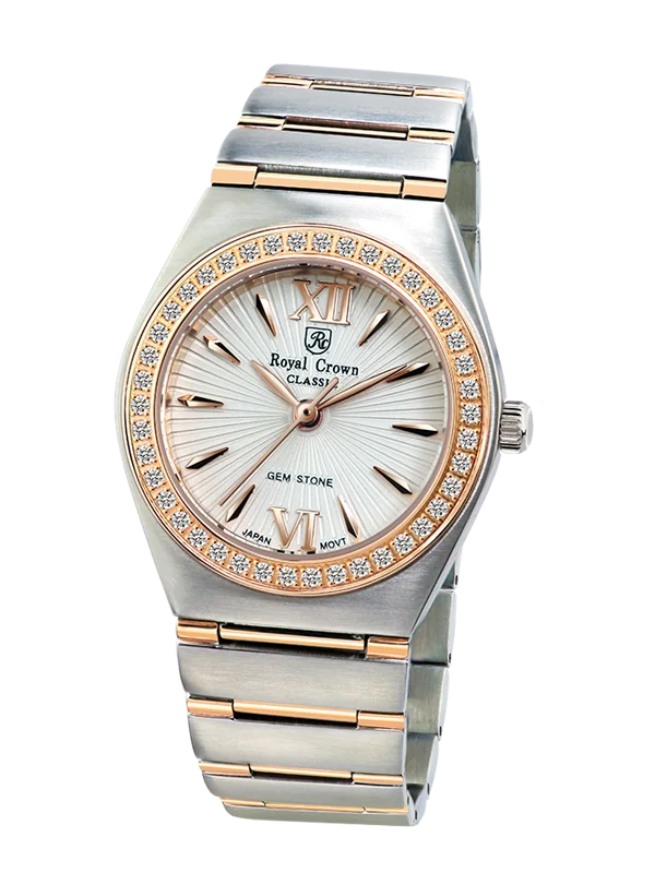 

Royal Crown Jewelry Watch 6416M Italy brand Diamond Japan MIYOTA Rose gold top luxury brand jewelry bracelet relogio feminino