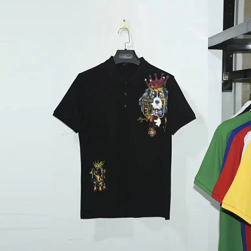 2019 Celebre Italie Hommes Vetements Marque Polo Ete Chemise Hommes Coton Ralphlauren A Manches Courtes Chien Abeille Blanc Noir Aliexpress