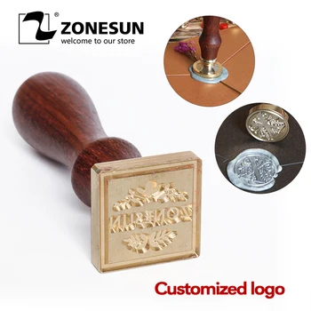 

ZONESUN Custom Seal Stamp With Wood Handle for Gift Packing Letter Envelopes Parcels DIY Wedding Invitations