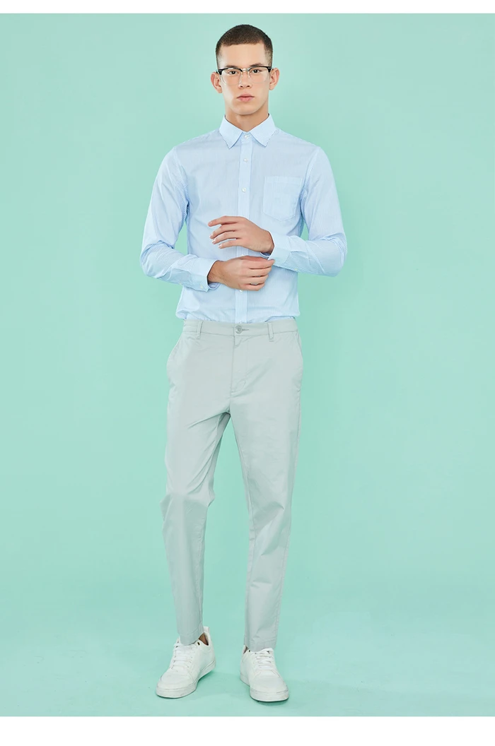 Giordano две мужские повседневные рубашки с длинными рукавами из slim fit, имеется несколько цветовых решений и размеров